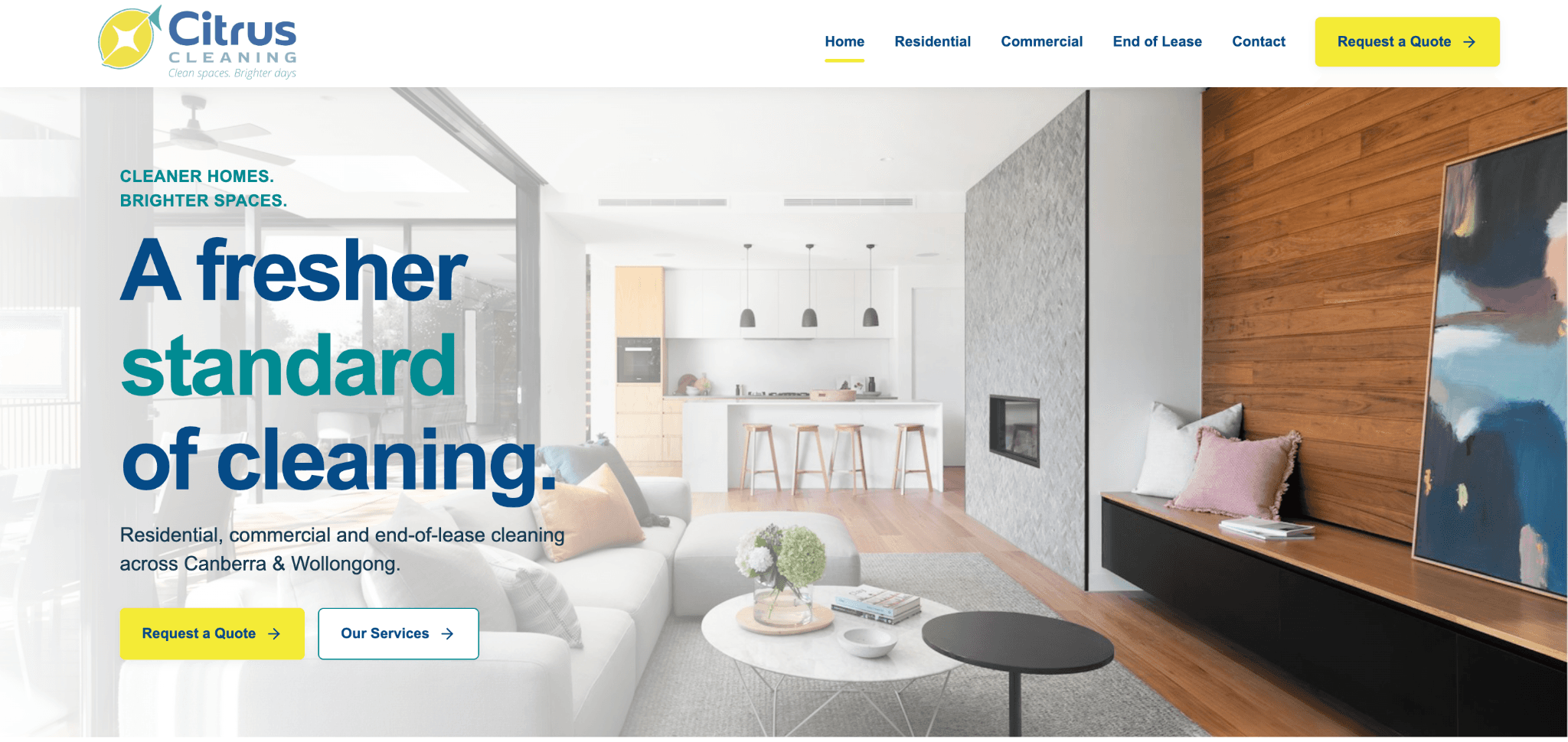 Citrus Cleaning Canberra website screenshot
