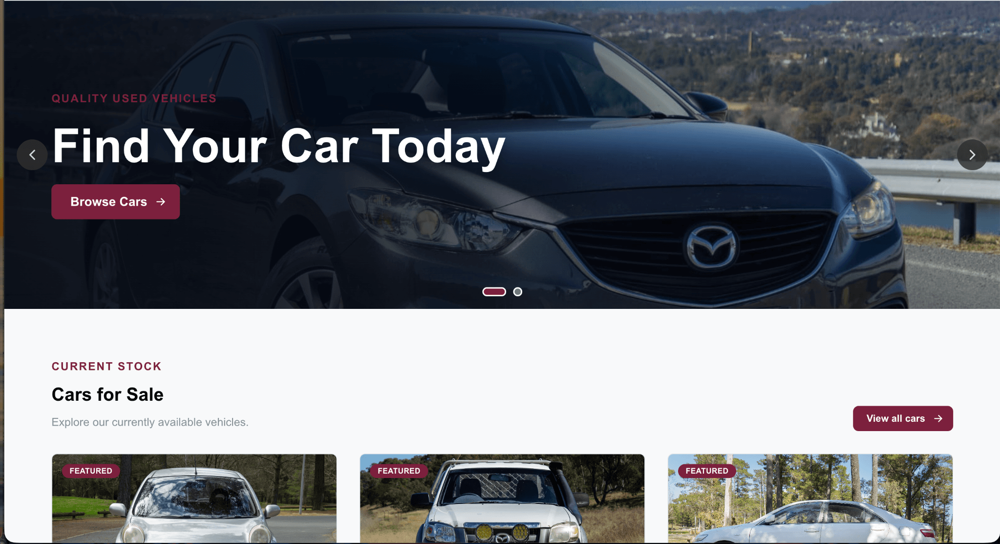 RRS Auto website screenshot